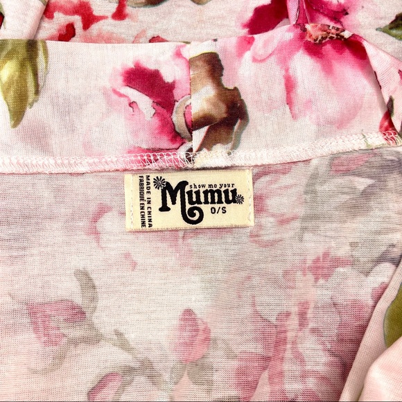 Show Me Your MuMu Robe Brie Pink and White Floral Design - Picture 11 of 12